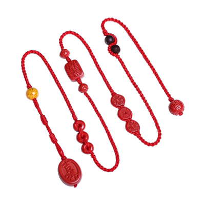 帝王朱砂腰带本命年兔雄黄转运珠