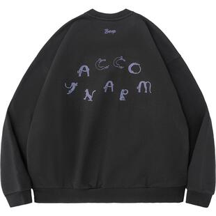 BENPANDA 2025春款印花卫衣男春季复古潮流圆领重磅上衣宽松春装