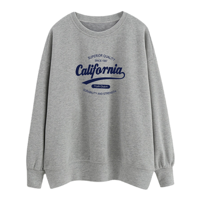 薄款圆领宽松韩版学院外套卫衣女