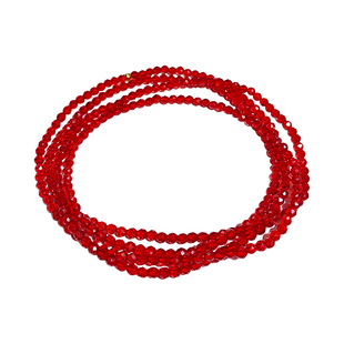 不掉色高级多圈红色尖晶石弹力串珠手链女小众设计轻奢复古气质潮