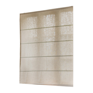 日式侘寂风亚麻罗马帘窗帘透光不透人拉卷式棉麻布料折叠升降卷帘