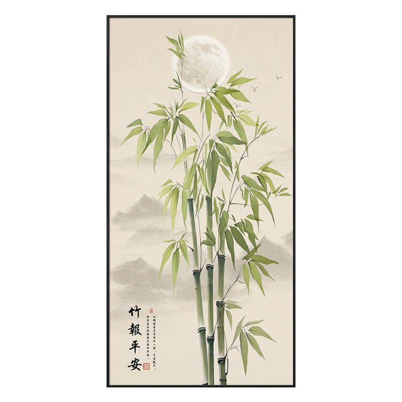 盈浩新中式玄关竹子挂画