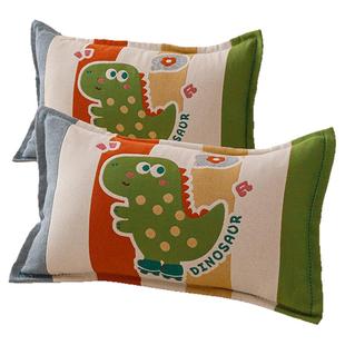 A类全棉纱布儿童枕套一对装家用纯棉枕头套40X60cm单个枕芯内胆套