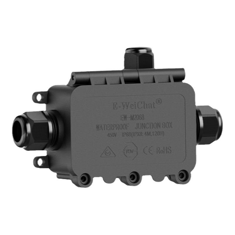 室外三通电线防水接线盒一进二出塑胶尼龙AP66led路灯电缆防水盒