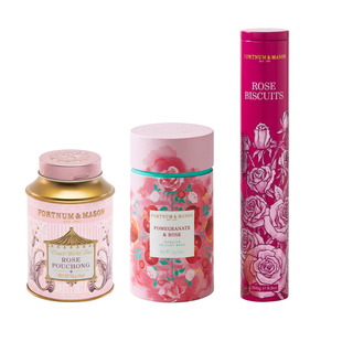 FortnumMason福南梅森玫瑰包种红茶和玫瑰饼干和石榴玫瑰茶组合装