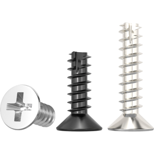 KT 黑锌/镀镍/304不锈钢加硬十字沉头割尾自攻小螺丝平头平尾螺钉