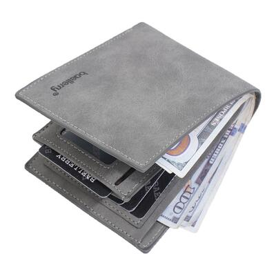 新款男士短款钱包多卡位青年皮夹