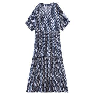 新款棉绸中袖睡裙女加长到脚踝宽松款春秋夏季可外穿大码连衣裙子