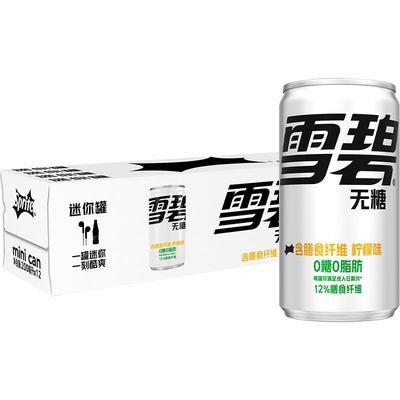 雪碧纤维柠檬水零卡200ml*12罐