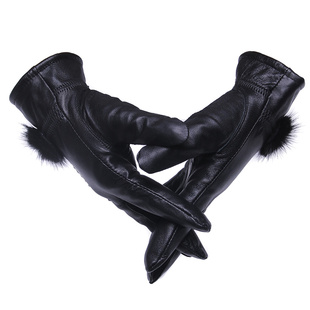 真皮手套女士绵羊皮冬季加绒加厚保暖韩版开摩托车薄款皮手套骑行