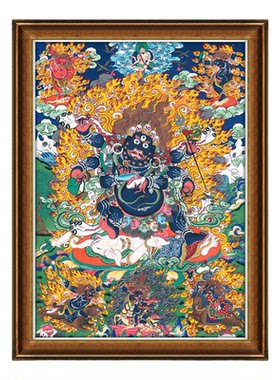 玛哈嘎拉大黑天客厅玄关佛堂唐卡