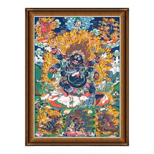 六臂玛哈嘎拉|大黑天唐卡西藏热贡手绘复刻装饰挂画佛堂护法像