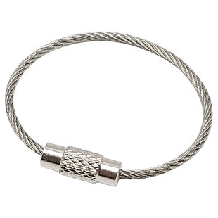 小号特大号个性钢丝绳线圈钥匙扣吊牌环创意不锈钢挂圈螺丝锁匙扣