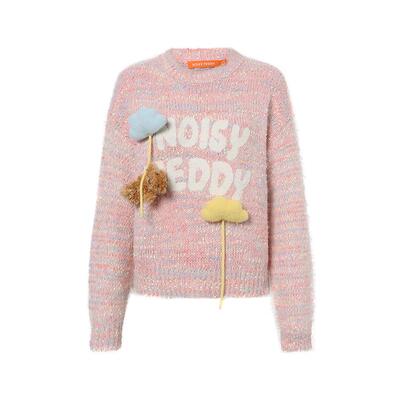 可爱云朵熊宽松圆领套头毛衫