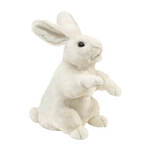 folkmanis站姿白兔手偶毛绒玩具兔子玩偶儿童生日兔年礼物女孩