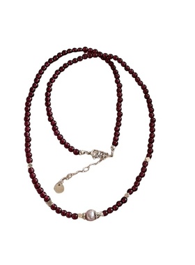 原创S925纯银石榴石串珠项链