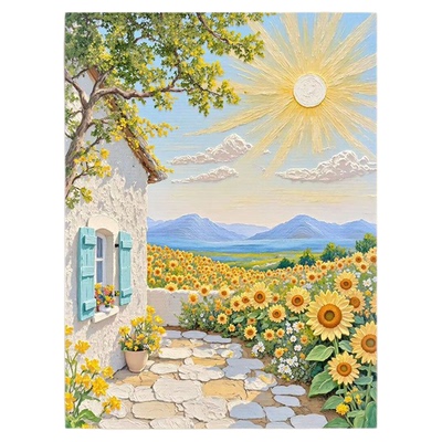 阳光明媚新款装饰画卡通治愈挂画