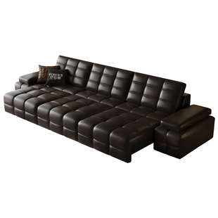 法莎蒂劳伦斯真皮沙发电动沙发床意式极简客厅多功能2025新款家具