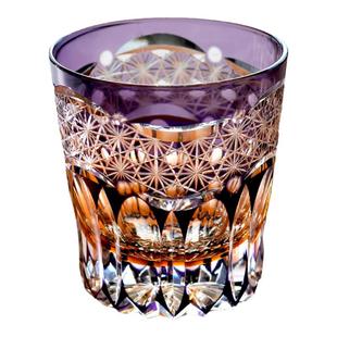 江户切子水晶玻璃水杯手工雕刻高颜值酒杯高端送礼曙光威士忌杯