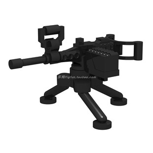 国产小颗粒积木 军事人仔武器配件 勃朗宁M2重机枪