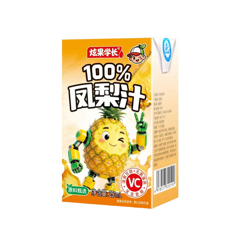 新品100%凤梨汁250ml*10盒/20盒儿童饮品夏天饮料菠萝100纯果汁