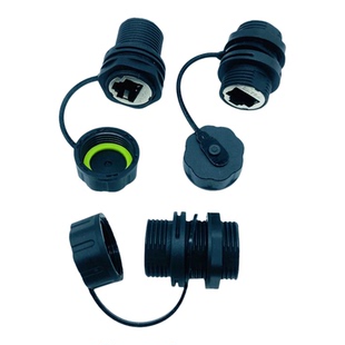 RJ45CAT6A航空插连接器M20电信工业通信万兆网线插座+插头+防水盖