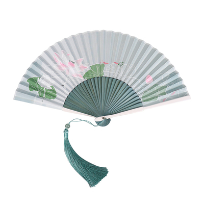 汴艺堂夏季折扇女便携荷花扇子