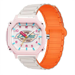 适用迪克斯Dickies手表带CL479男女中学生款磁吸硅胶亲肤替换腕带