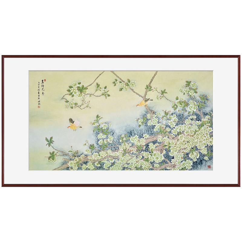 风色鸟语花香国画平安春意满堂