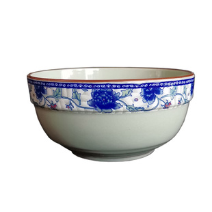 真武复古老式中式家用釉下彩青花瓷器餐具组合护边大汤碗面碗饭碗