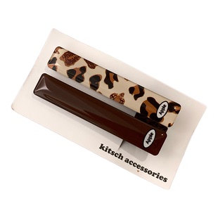 豹纹湖蓝波点 韩国进口边夹撞色对夹复古可爱秋冬刘海夹鸭嘴发夹