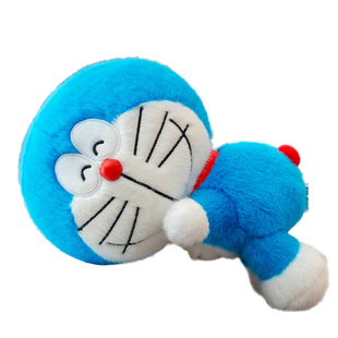 正版哆啦A梦公仔毛绒玩具趴姿叮当猫玩偶桌面陪伴摆件娃娃礼物女