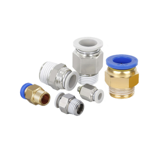 1个气动铜快速接头PC8-02螺纹直通16PC4-M5快插6-01/10-03/12-04