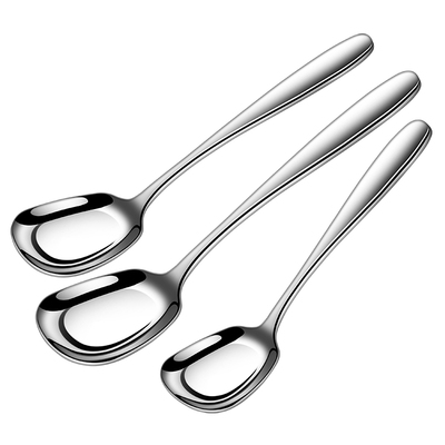 316钢平底方头加厚加长餐勺