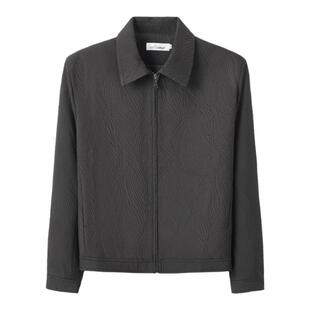 「alone」“藤蔓”立体肌理纹路秋冬拉链薄垫肩夹克外套cleanfit