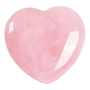 天然粉晶爱心摆件6cm抛光粉水晶原石心形宝石手把件diy装饰品石头