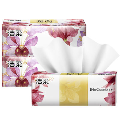洁柔山室茶花香抽纸100抽3包