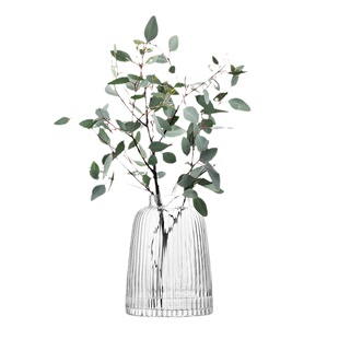 英国LSA玻璃花瓶透明客厅鲜花插花摆件百褶水晶花器桌面装饰高级