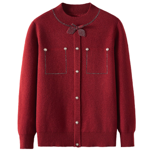 妈妈冬装新款加绒加厚毛衣大码打底衫中老年女装保暖内搭上衣服