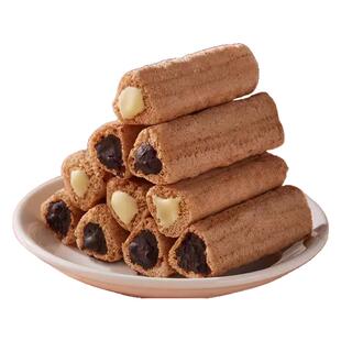 熔岩三角酥100支整箱巧克力夹心膨化小饼干小孩孕妇学生解馋零食