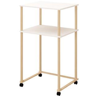 扫地机器人置物架下空式高腿置物柜移动带轮架子落地高脚木质柜子