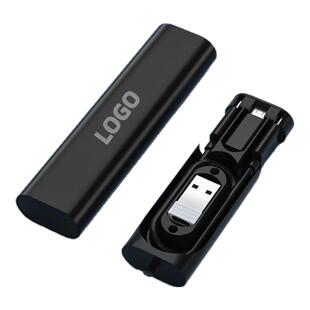 定制logo礼品数据线多功能五合一收纳盒转接头手机充电线ctc转接头便携线套盒USBtypec充电器一拖三快充6合1