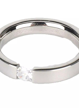 水洗不褪色钛钢锆石情侣对戒