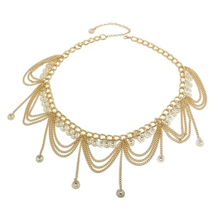 波西米亚汉服腰链敦煌古风金色钱币流苏肚皮舞腰饰女异域腰带配饰