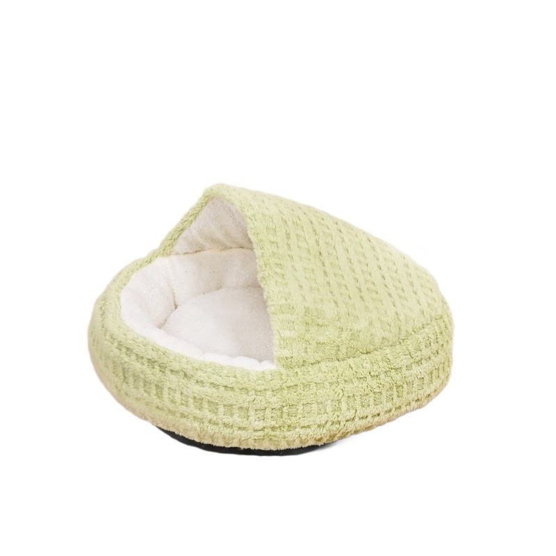 猫窝冬天保暖加厚猫咪睡袋贝壳宠物窝半封闭式安全感猫床睡觉狗窝