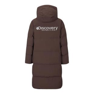Discovery探索户外防泼水防风长款连帽鹅绒加厚羽绒服男女25冬新