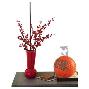 仿真花假花红色系发财果红果客厅装饰家居插花乔迁新年结婚摆件
