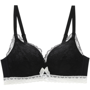六只兔子蕾丝内衣女小胸聚拢显大性感文胸罩套装上托防下垂收副乳