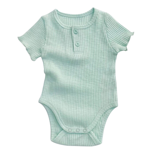 现货韩国进口新生婴儿糖果色短袖爬服夏天清爽舒服三角连体哈衣薄