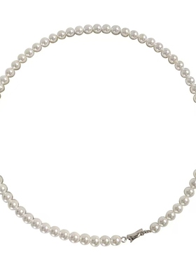 倪妮同款925银澳白珍珠项链女